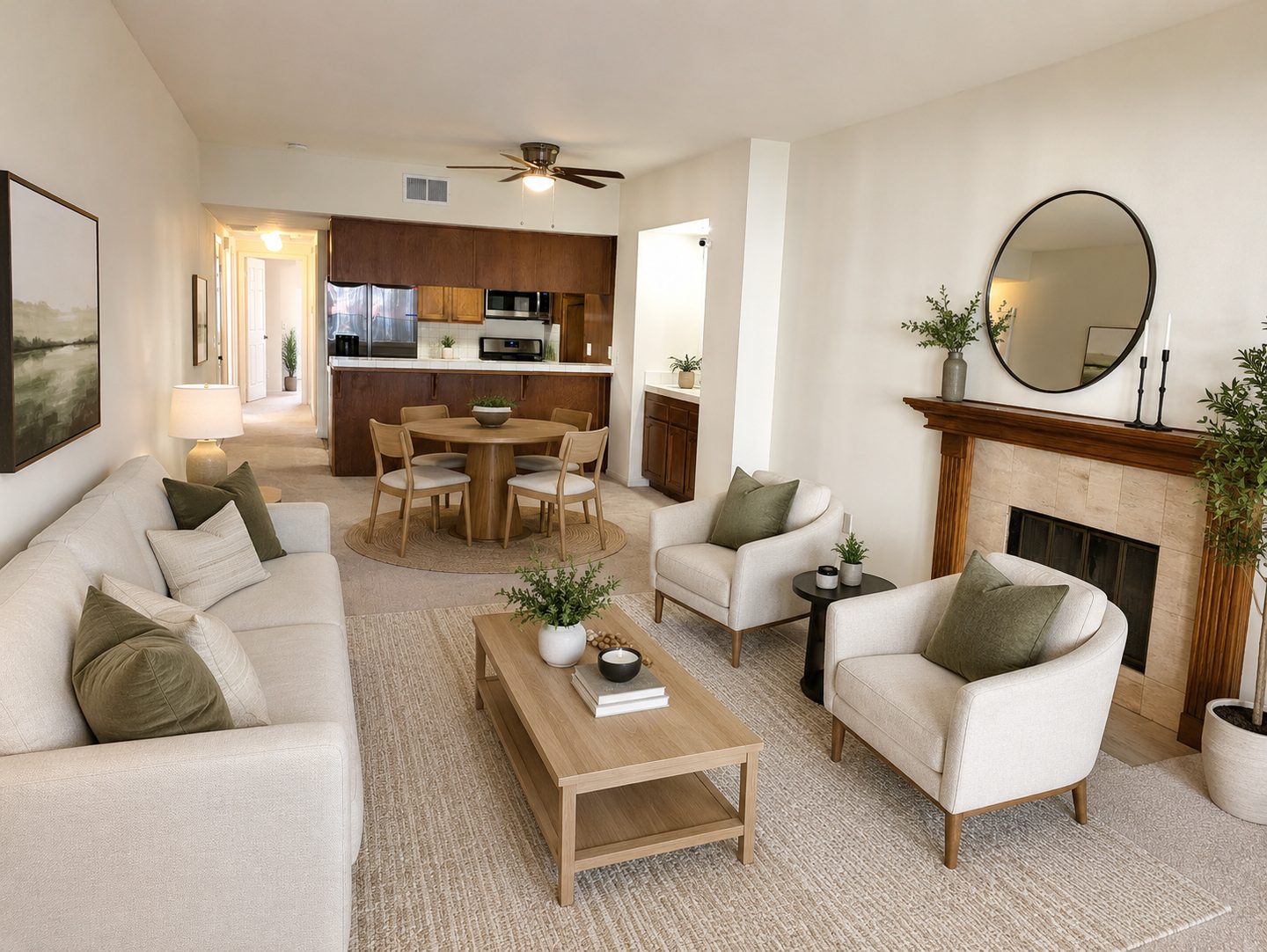 Living Room, staged and furnished